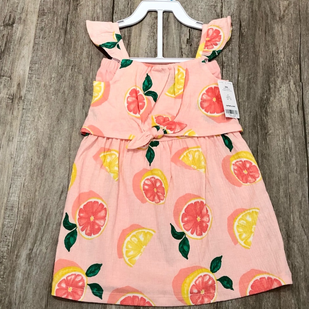 Carter’s Peach Sundress With Grapefruit Design & Bloomers. Size 24 Months. NWT.